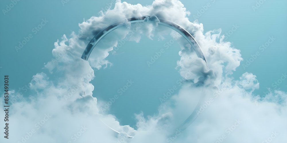 Poster creating a 3d realistic smoke ring effect for hookah enthusiasts and vapers. concept 3d animation, s
