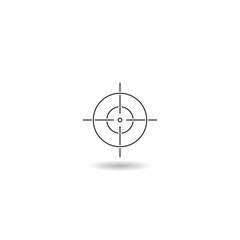 Crosshair sign icon. Target aim symbol with shadow