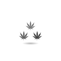 Cannabis leaf icon with shadow
