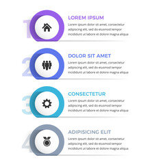 Process visualization infographic template with 4 steps or options, vector eps10 illustration
