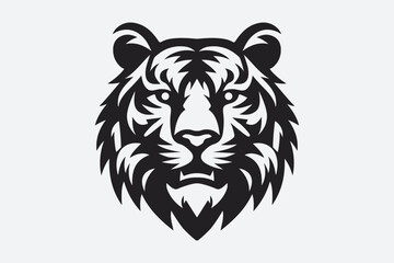 Tiger Face Logo Icon Vector Illustration Silhouette