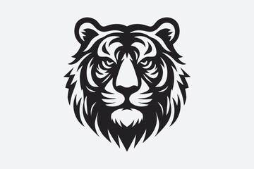 Tiger Face Logo Icon Vector Illustration Silhouette