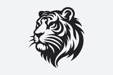 Tiger Face Logo Icon Vector Illustration Silhouette