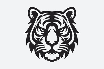 Tiger Face Logo Icon Vector Illustration Silhouette