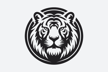 Tiger Face Logo Icon Vector Illustration Silhouette