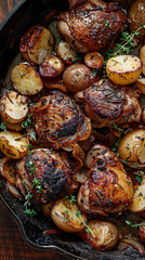 Fototapeta premium Generations-old Family Recipe Main Course: Authentic, Traditional, Flavorful Meal with Natural Ingredients