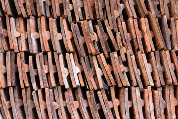 Tiles stacked on top of each other.