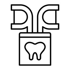Dental floss icon. outline icon