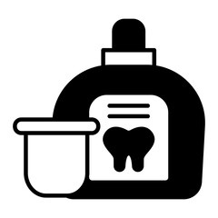 mouthwash icon. black fill icon
