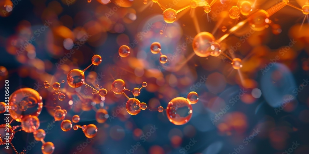 Leinwandbilder Abstract molecular structure background, representing the abstract and intricate nature of molecular compositions