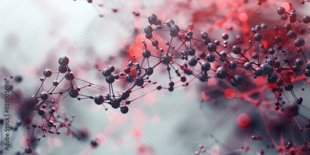 Aufkleber digital molecular structure graphic, featuring a detailed depiction of molecular configurations and 
