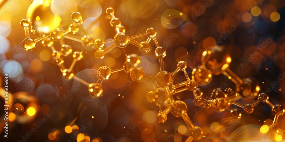 Aufkleber dynamic molecular structure illustration, highlighting the interplay of elements in chemical composi