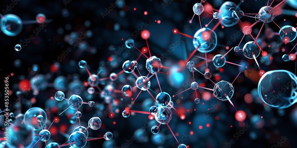 Aufkleber intricate molecular structure graphic, symbolizing the complexity and beauty of molecular arrangemen