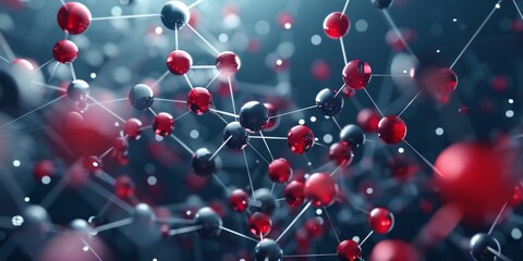 Digital molecular structure concept, featuring a detailed visualization of atomic bonds and arrangements