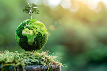 Renewable energy sources and environmental protection concept, promoting sustainability