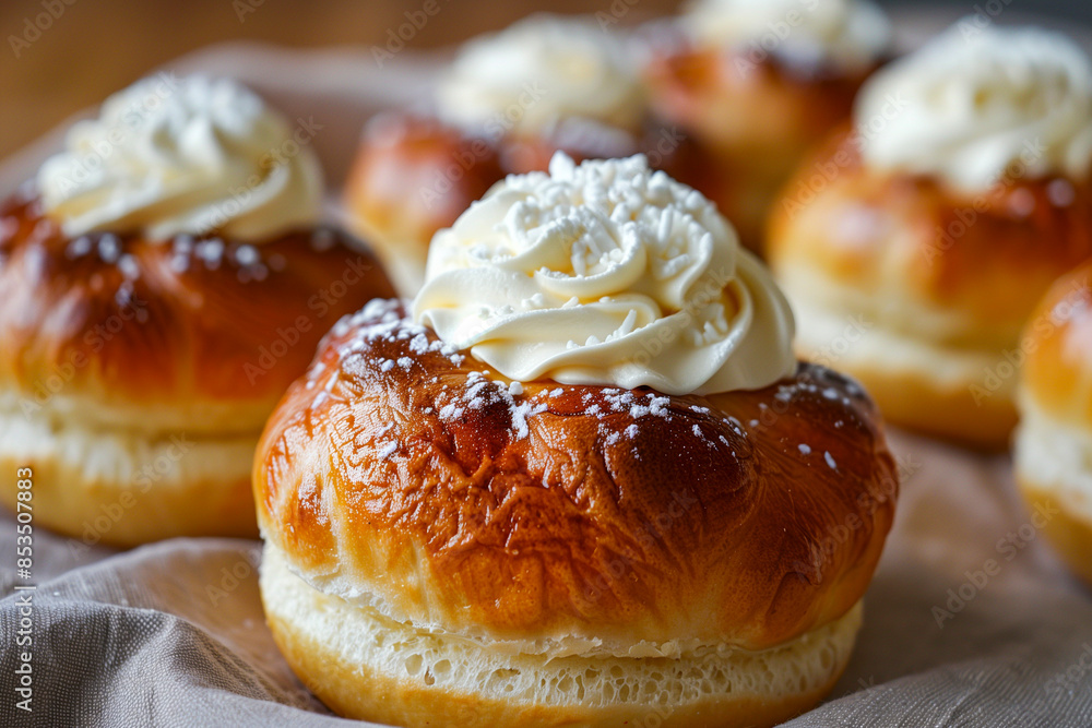 Wall mural Maritozzo Buns with Whipped Cream