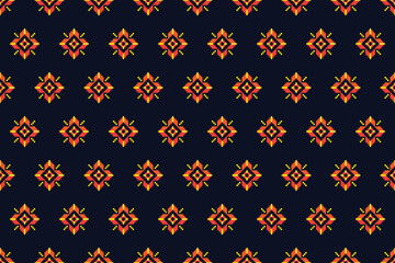 Abstract pixel geometric fabric pattern seamless vector design for clothing, fabric, background, wallpaper, wrapping, batik. Knitwear, Embroidery style. Aztec geometric art ornament print.
