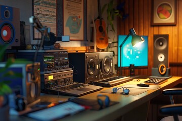 recording studio in realistic images by generative ai
