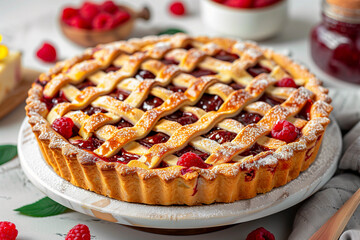 Linzer Torte with Raspberry Jam