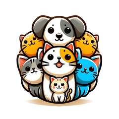 Fototapeta premium A group of cat design drawing graphics and dog design drawing graphics eyecatching optimized Illustrative vector highquality.