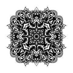 Vector set of damask ornamental elements. Elegant floral abstract elements for design. Perfect for invitations, cards etc.