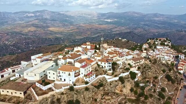 Balcony of the Axarqu&iacute;a landmark, panoramic aerial view, vacation location