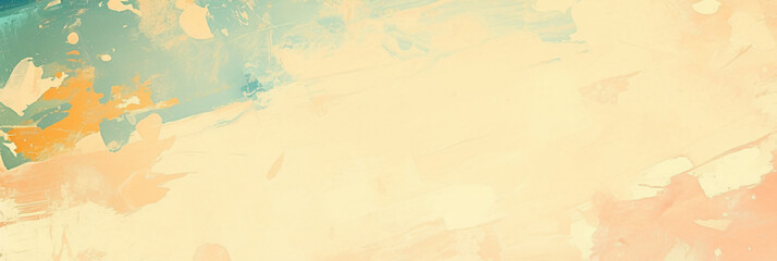 Abstract blue, green, and orange watercolor background with copy space text for art, design, and texture