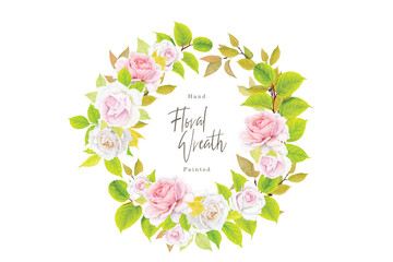 Flowers and leaves wreath design