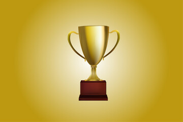realistic trophy gold award victory competition 3d illustration cup