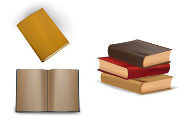 books vintage education 3d illustration paper