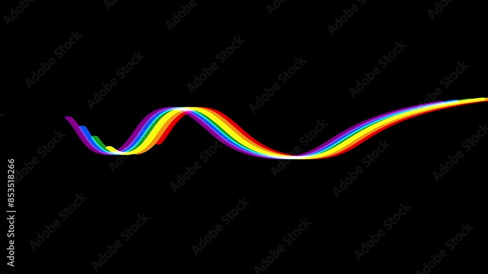 Poster array of merging pride colours flowing across the screen