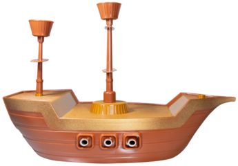 brown ship toy on transparent background