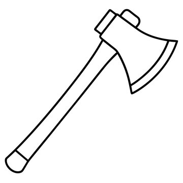 outline axe with wooden handle clip art preview