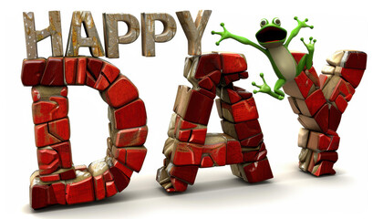 Celebrate Leap Day  with a whimsical illustration featuring a Green Frog and the text Happy Leap Day.