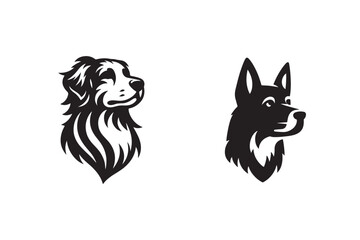 Obraz premium Best Dog Head Silhouette Vectors and Designs