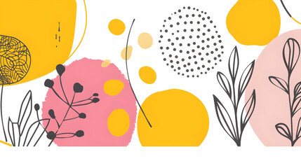 Grafischer Hintergrund mit floralen Elementen, made by AI
