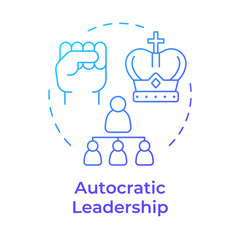 Autocratic leadership blue gradient concept icon. Decision making, organizational structure. Round shape line illustration. Abstract idea. Graphic design. Easy to use in infographic, presentation