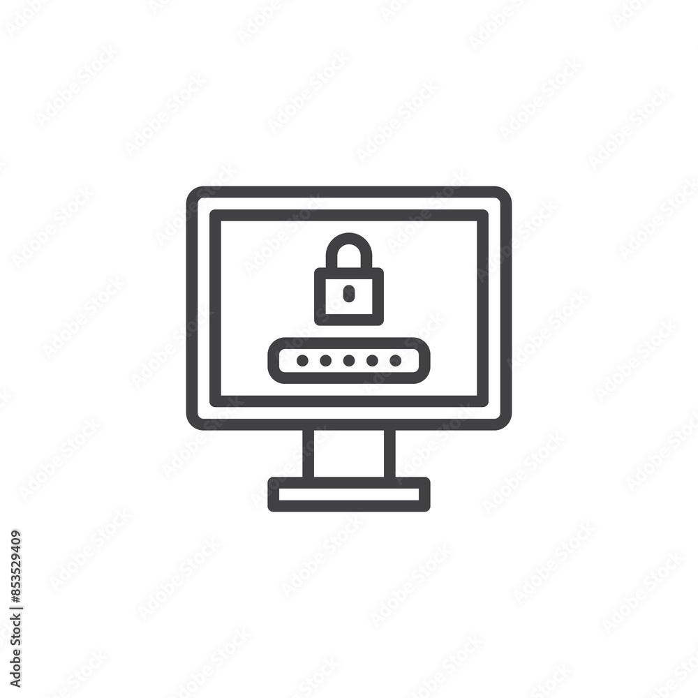 Poster secure access line icon
