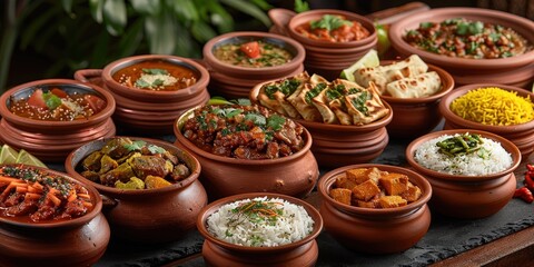 Fototapeta premium Indian Cuisine Feast: A Culinary Adventure