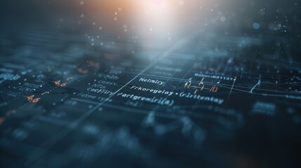 Futuristic digital interface with abstract data flow and code elements, representing technology and innovation in a cyber environment.