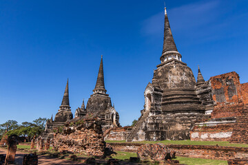 Fototapeta premium World Heritage Wat Phra Sri Sanphet at Ayutthaya, Thailand