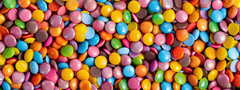 A bright background of colorful dragees. Sweet candies.?