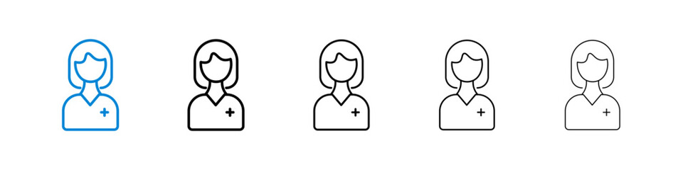 nurse black and white vector icon