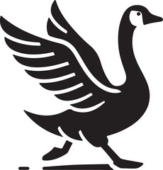Goose Vector Icon Silhouette Illustration