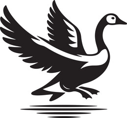 Goose Vector Icon Silhouette Illustration