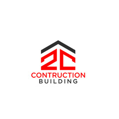 Real Estate ZC Logo Design On Creative Vector monogram Logo template.Building Shape ZC Logo