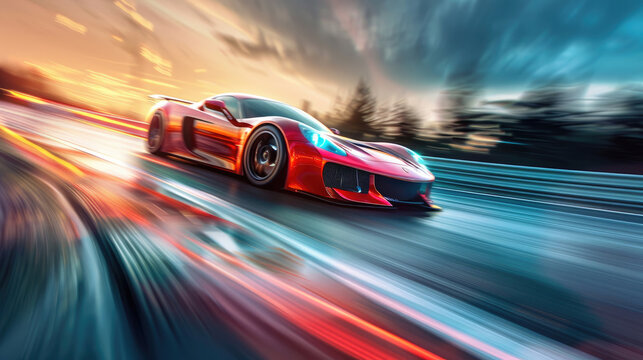 Supercar Driving at High Speed on Circuit Track