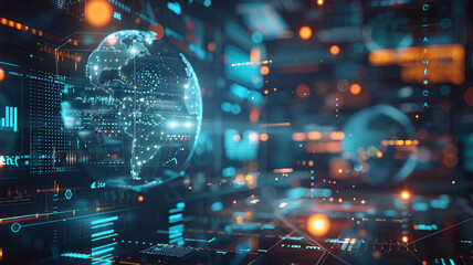 Globe with tech data