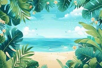 Summer Background illustration created with Generative AI