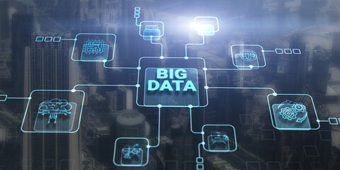 Innovative concept Big data on abstract business background